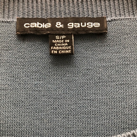 Cable & Gauge W Size SP Blue Long Sleeve Crew Neck Rayon/Polyester Knit Sweater - Picture 8 of 9